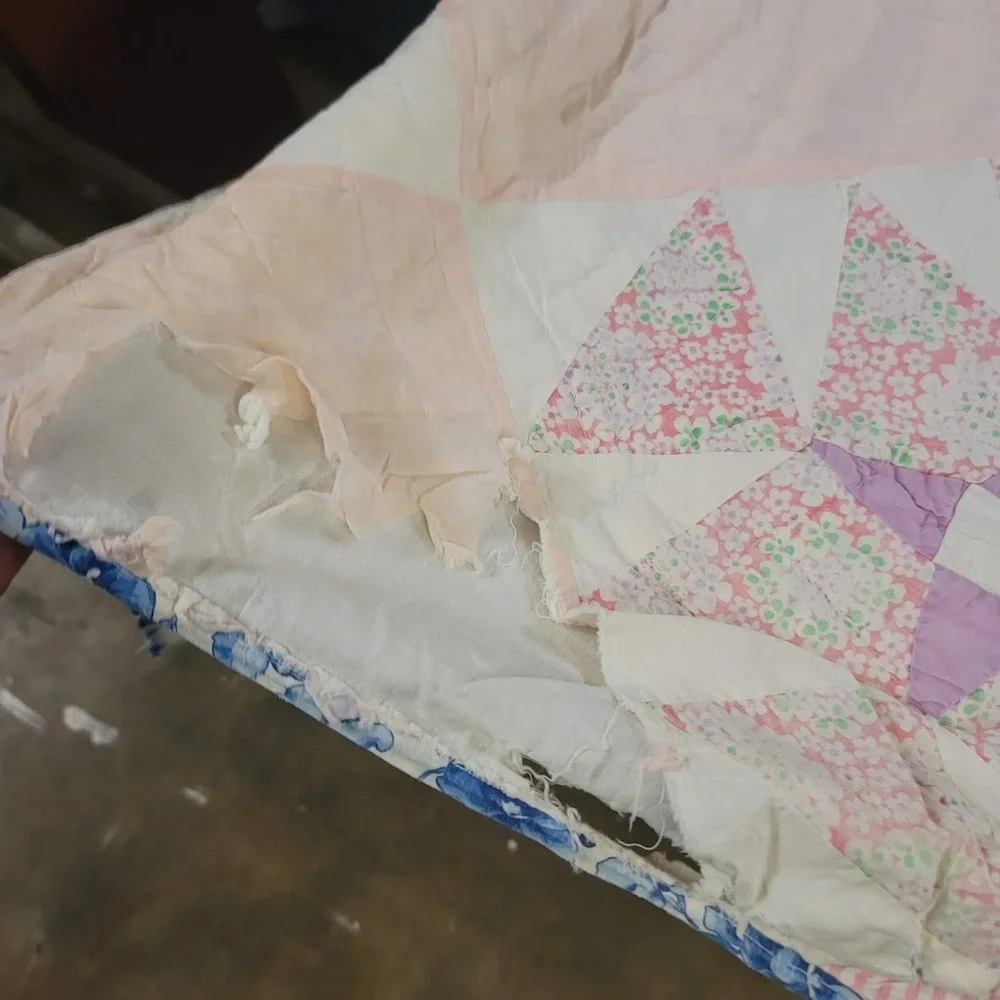 Vintage Handmade Quilt Full QUEEN Twin Bedspread Blanket Farmhouse Cabin 60